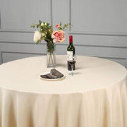 132" Polyester Round Tablecloth Wedding Party Table Linens - Beige TAB_136_081_POLY