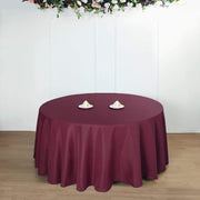132" Polyester Round Tablecloth Wedding Party Table Linens - Burgundy TAB_136_BURG_POLY