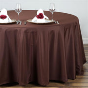 132" Polyester Round Tablecloth Wedding Party Table Linens - Chocolate Brown TAB_136_CHOC_POLY