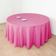 132" Polyester Round Tablecloth Wedding Party Table Linens - Fuchsia TAB_136_FUSH_POLY