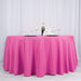 132" Polyester Round Tablecloth Wedding Party Table Linens - Fuchsia TAB_136_FUSH_POLY