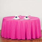 132" Polyester Round Tablecloth Wedding Party Table Linens - Fuchsia TAB_136_FUSH_POLY