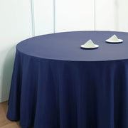 132" Polyester Round Tablecloth Wedding Party Table Linens - Navy Blue TAB_136_NAVY_POLY