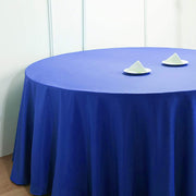132" Polyester Round Tablecloth Wedding Party Table Linens - Royal Blue TAB_136_ROY_POLY