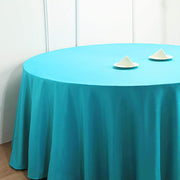 132" Polyester Round Tablecloth Wedding Party Table Linens - Turquoise TAB_136_TURQ_POLY