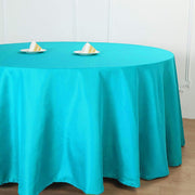 132" Polyester Round Tablecloth Wedding Party Table Linens - Turquoise TAB_136_TURQ_POLY