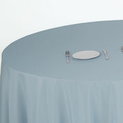 132" Polyester Round Tablecloth Wedding Party Table Linens - Dusty Blue TAB_136_086_POLY