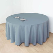 132" Polyester Round Tablecloth Wedding Party Table Linens - Dusty Blue TAB_136_086_POLY