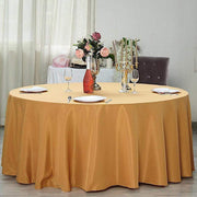 132" Polyester Round Tablecloth Wedding Party Table Linens - Gold TAB_136_GOLD_POLY