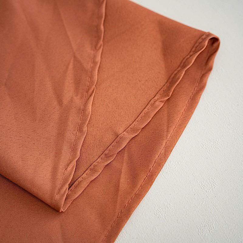 132" Polyester Round Tablecloth Wedding Party Table Linens - Terracotta TAB_136_TERC_POLY