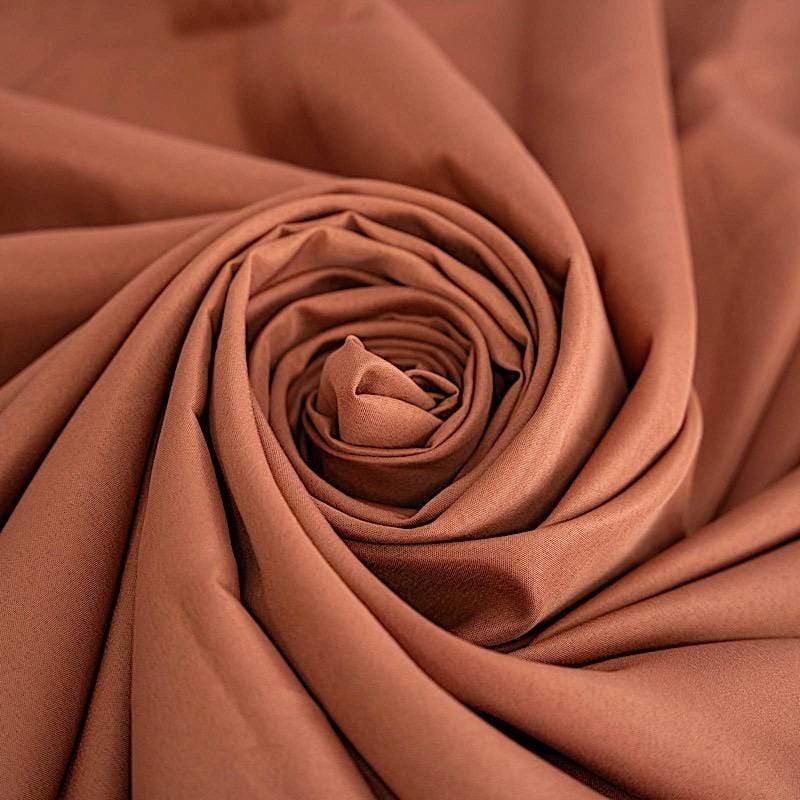 132" Polyester Round Tablecloth Wedding Party Table Linens - Terracotta TAB_136_TERC_POLY