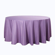 132" Polyester Round Tablecloth Wedding Party Table Linens - Violet Amethyst TAB_136_073_POLY