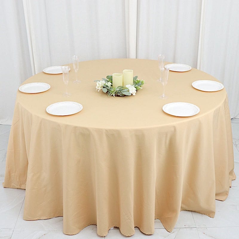 132" Polyester Round Tablecloth Wedding Party Table Linens