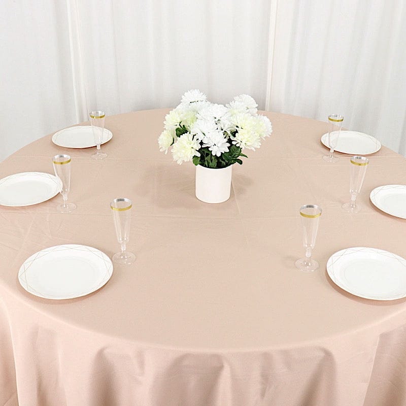 132" Polyester Round Tablecloth Wedding Party Table Linens