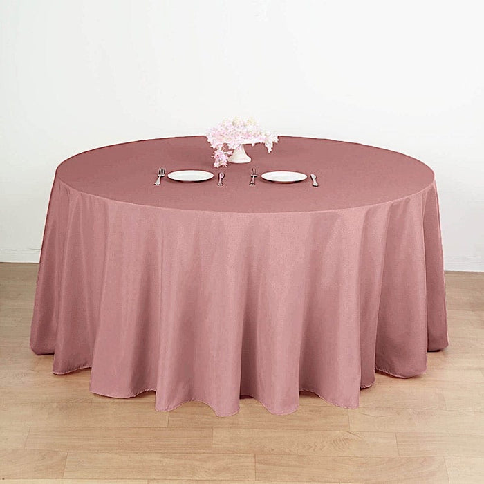 132" Polyester Round Tablecloth Wedding Party Table Linens TAB_136_080_POLY