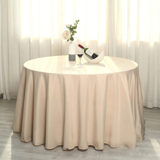 132" Polyester Round Tablecloth Wedding Party Table Linens TAB_136_081_POLY