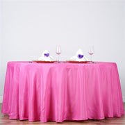 132" Polyester Round Tablecloth Wedding Party Table Linens TAB_136_FUSH_POLY