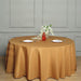 132" Polyester Round Tablecloth Wedding Party Table Linens - Gold TAB_136_GOLD_POLY