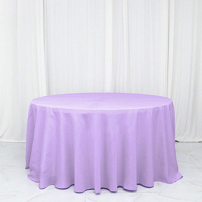 132" Polyester Round Tablecloth Wedding Party Table Linens TAB_136_LAV_POLY