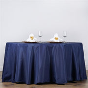132" Polyester Round Tablecloth Wedding Party Table Linens - Navy Blue TAB_136_NAVY_POLY