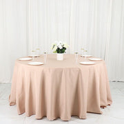 132" Polyester Round Tablecloth Wedding Party Table Linens TAB_136_NUDE_POLY