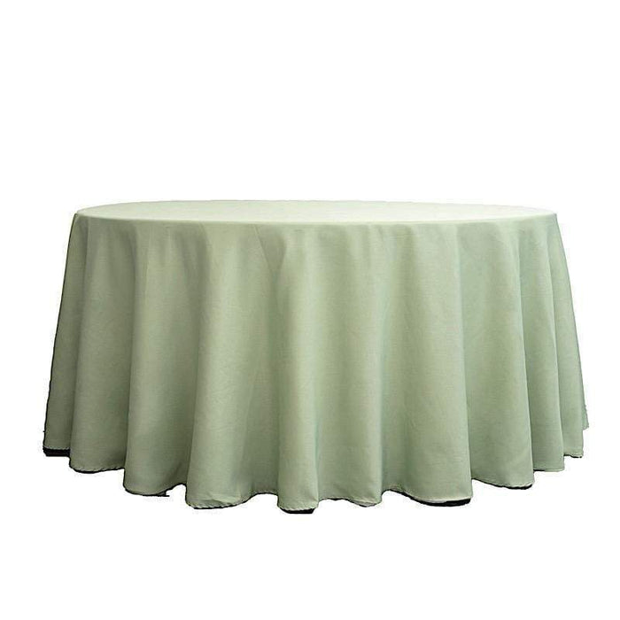 132" Polyester Round Tablecloth Wedding Party Table Linens - Sage Green TAB_136_SAGE_POLY