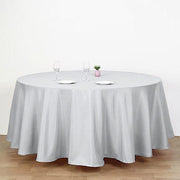 132" Polyester Round Tablecloth Wedding Party Table Linens - Silver Light Gray TAB_136_SILV_POLY