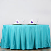 132" Polyester Round Tablecloth Wedding Party Table Linens - Turquoise TAB_136_TURQ_POLY