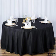 132" Premium Polyester Round Tablecloth Wedding Party Table Linens