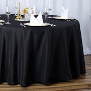 132" Premium Polyester Round Tablecloth Wedding Party Table Linens