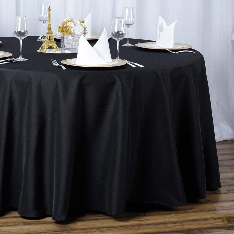 132" Premium Polyester Round Tablecloth Wedding Party Table Linens