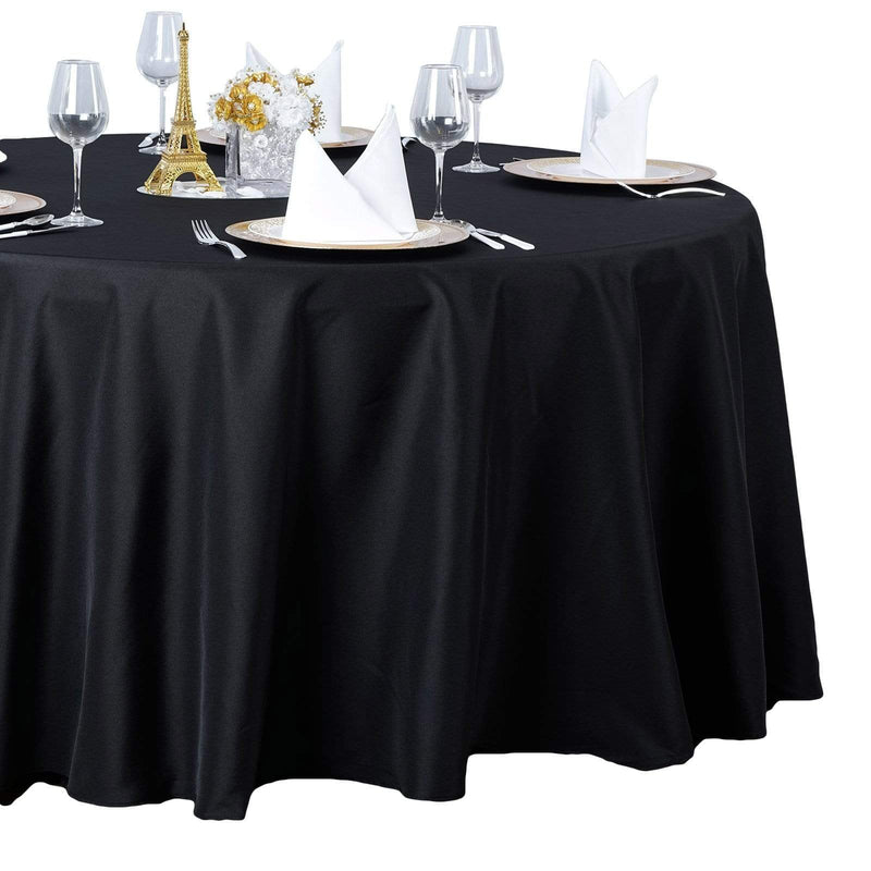 132" Premium Polyester Round Tablecloth Wedding Party Table Linens