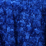 132" Round Satin Ribbon Roses Tablecloth - Royal Blue TAB_01_136_ROY