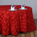 132" Round Satin Ribbon Roses Tablecloth - Red TAB_01_136_RED