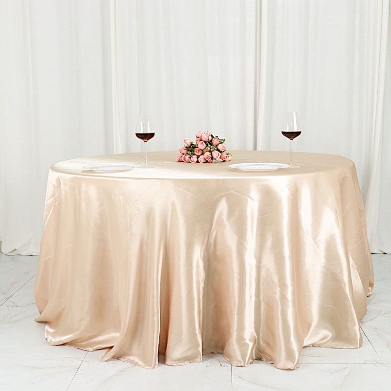 132" Satin Round Tablecloth Wedding Party Table Linens