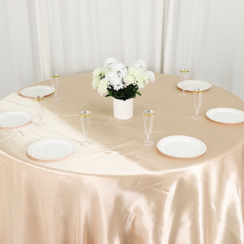 132" Satin Round Tablecloth Wedding Party Table Linens
