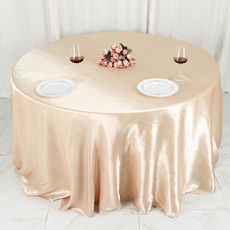 132" Satin Round Tablecloth Wedding Party Table Linens