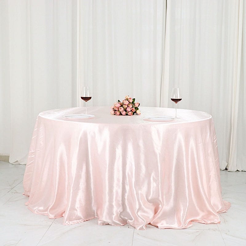 132" Satin Round Tablecloth Wedding Party Table Linens