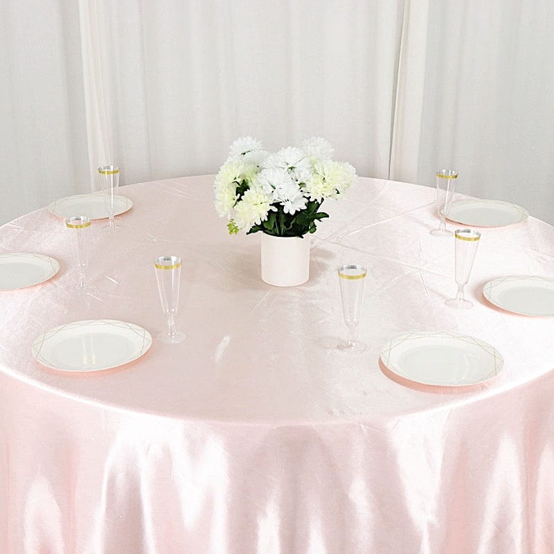 132" Satin Round Tablecloth Wedding Party Table Linens