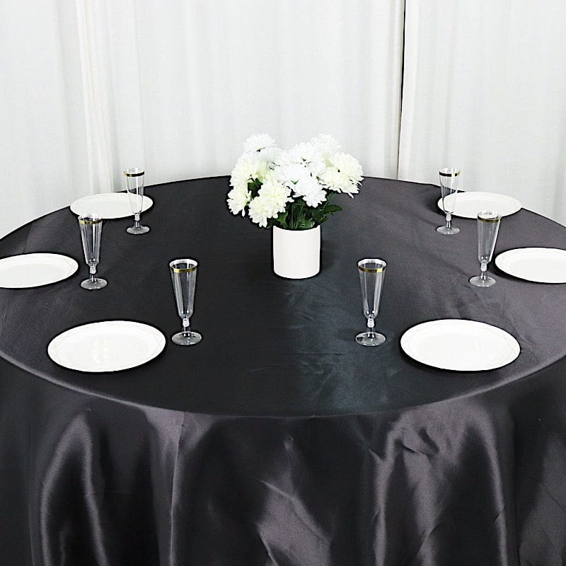 132" Satin Round Tablecloth Wedding Party Table Linens