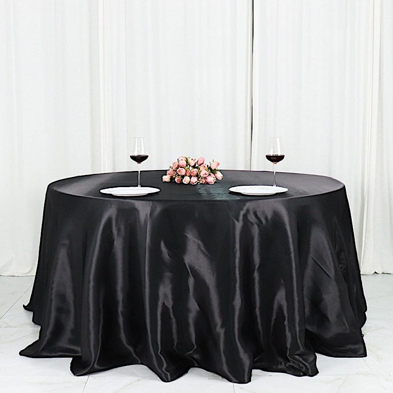 132" Satin Round Tablecloth Wedding Party Table Linens