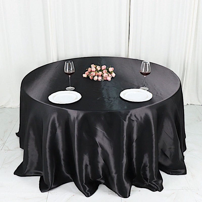 132" Satin Round Tablecloth Wedding Party Table Linens