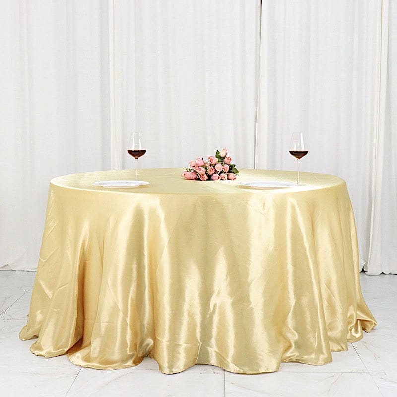 132" Satin Round Tablecloth Wedding Party Table Linens