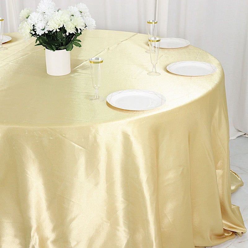 132" Satin Round Tablecloth Wedding Party Table Linens