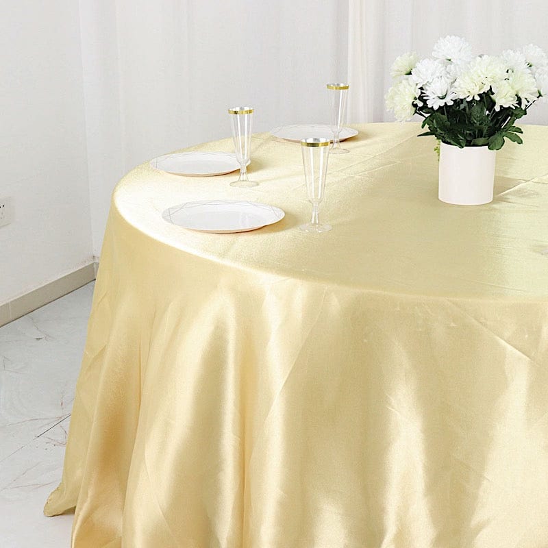 132" Satin Round Tablecloth Wedding Party Table Linens