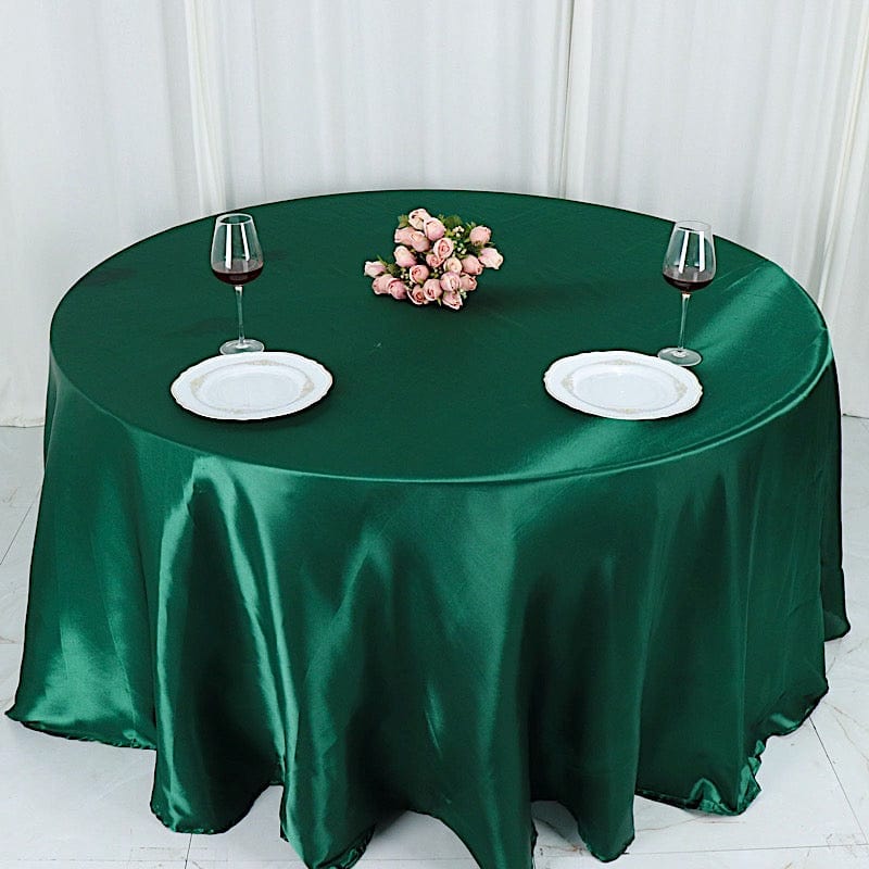 132" Satin Round Tablecloth Wedding Party Table Linens