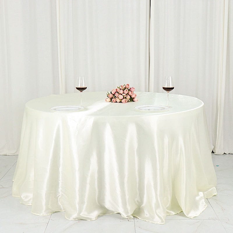 132" Satin Round Tablecloth Wedding Party Table Linens