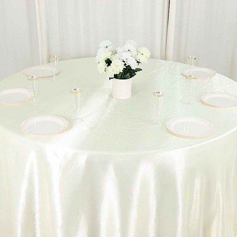 132" Satin Round Tablecloth Wedding Party Table Linens
