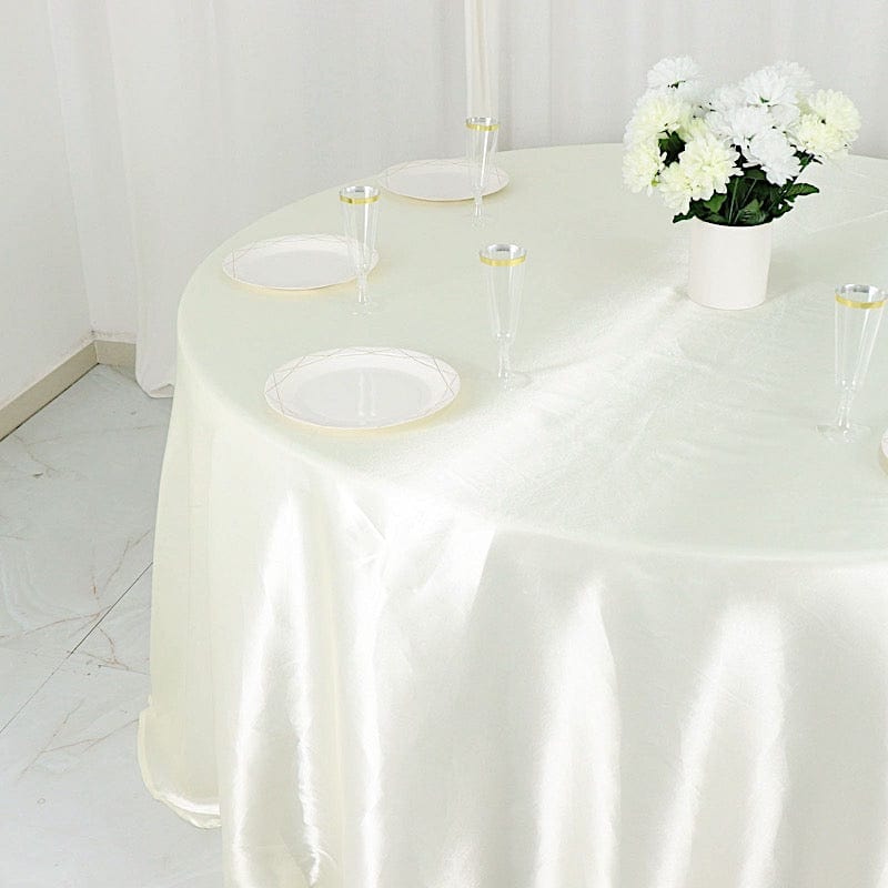 132" Satin Round Tablecloth Wedding Party Table Linens