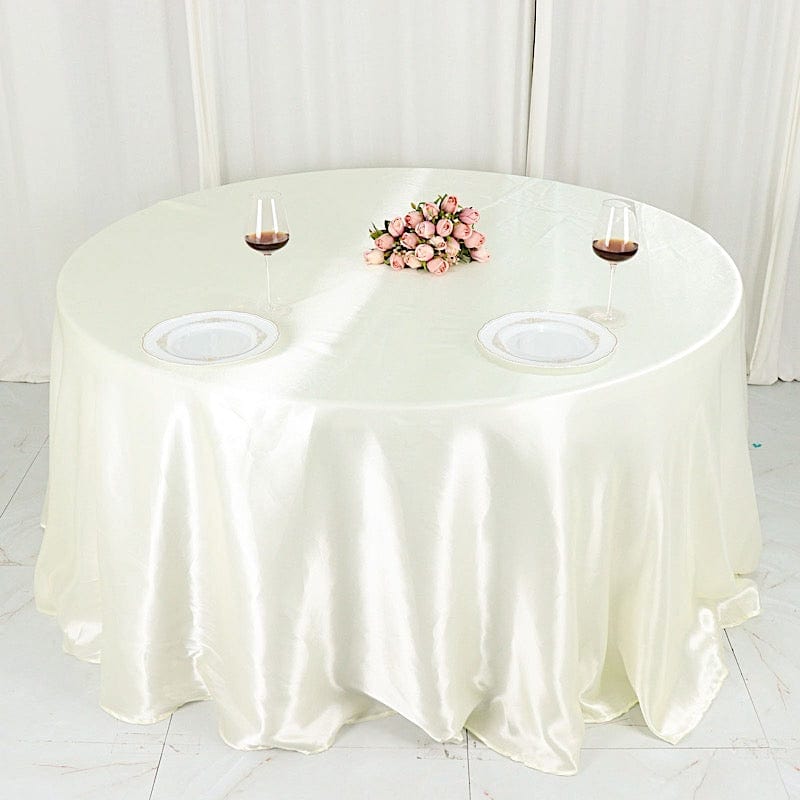 132" Satin Round Tablecloth Wedding Party Table Linens